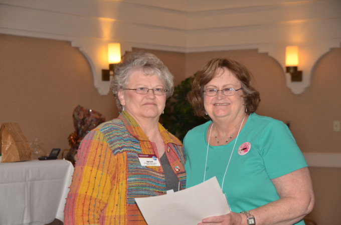 Linda Heydorn received distinguished Past Division Governor with Peggy Carr, Past District Governor presenting