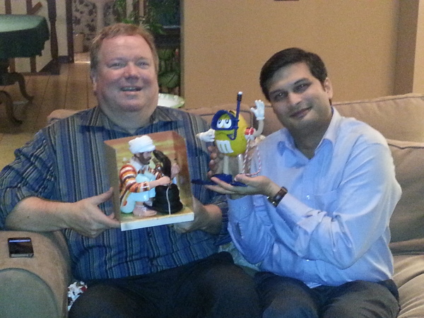 December 2013 - Glenn and Nitin with their White Elephant Gifts