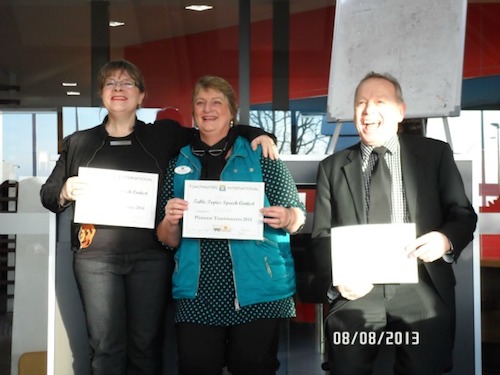 Pioneers 2013 Table Topic club contest winners! Funny