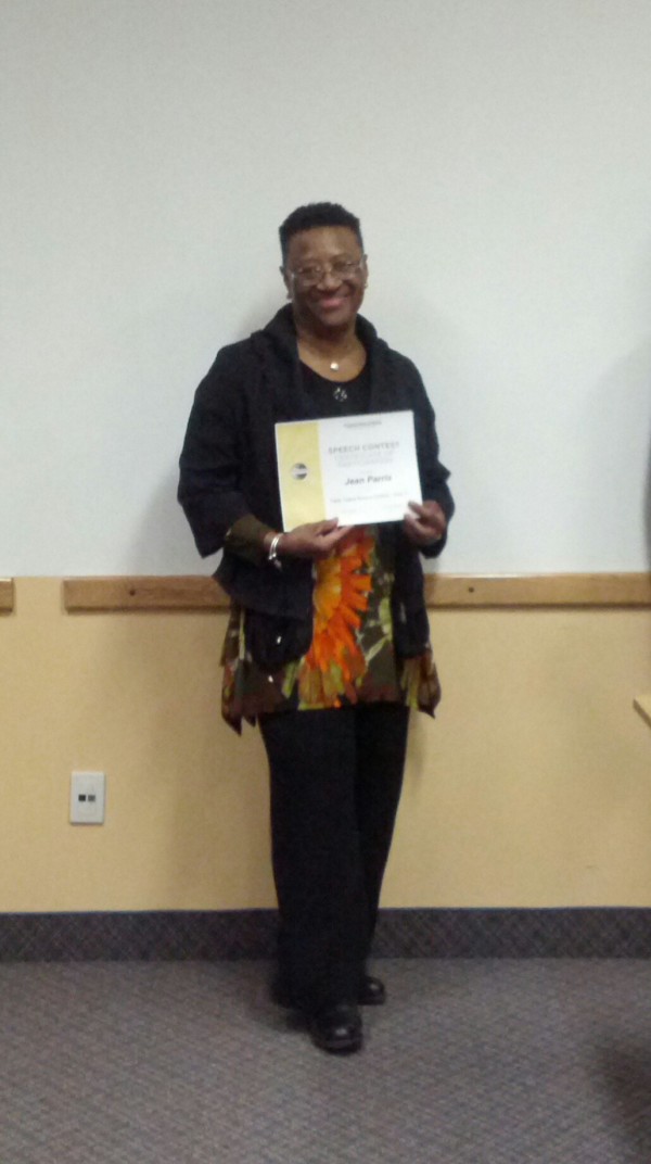 Jean Parris first place Table Topics